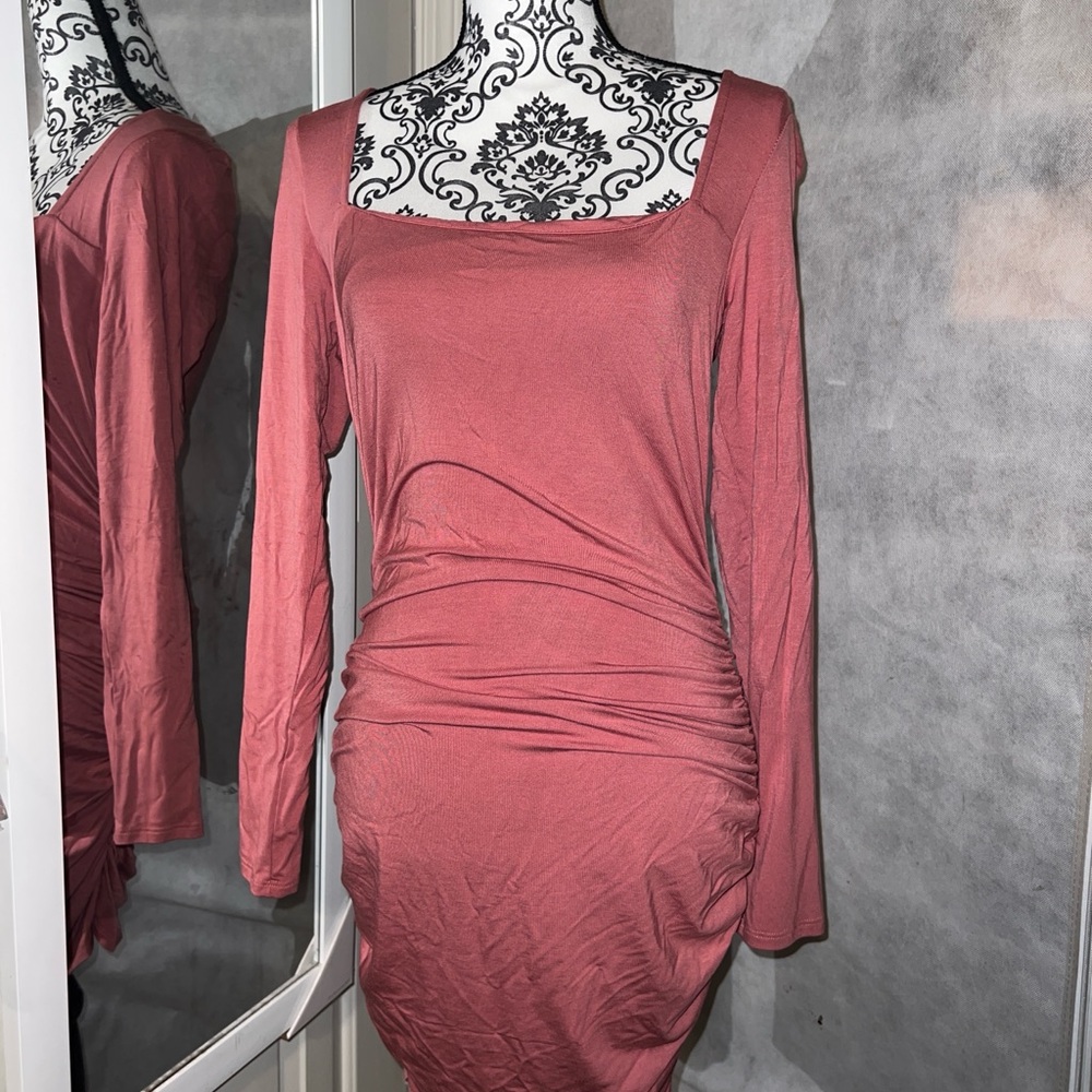 Rose Pink Midi Stretch Dress